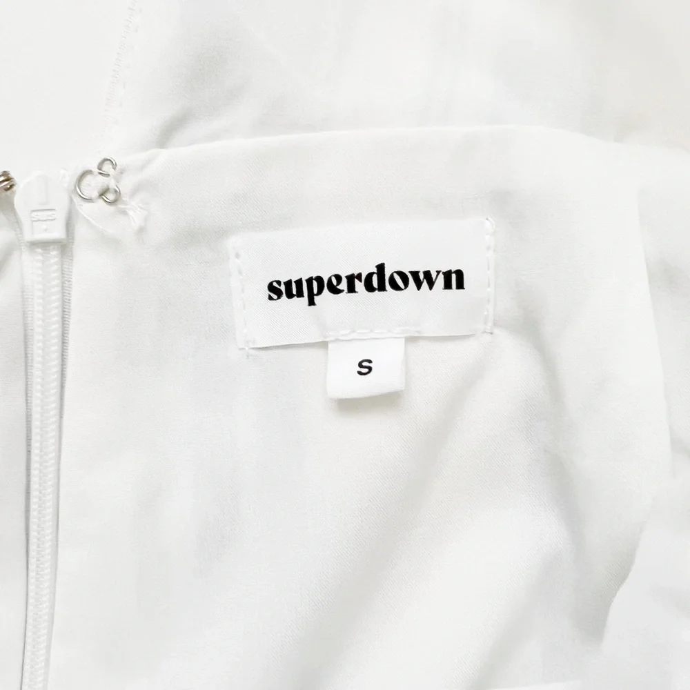 Superdown Bette Deep V Jumpsuit Rayon Multi Stripe Revolve Blue White Pi… - Picture 6 of 16